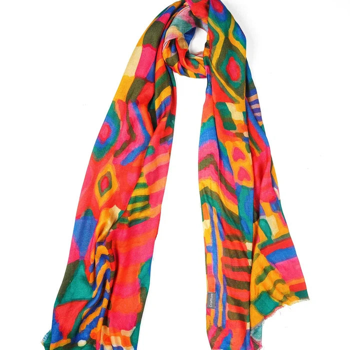 HANDMADE SILK MODAL SCARF - RETRO POP