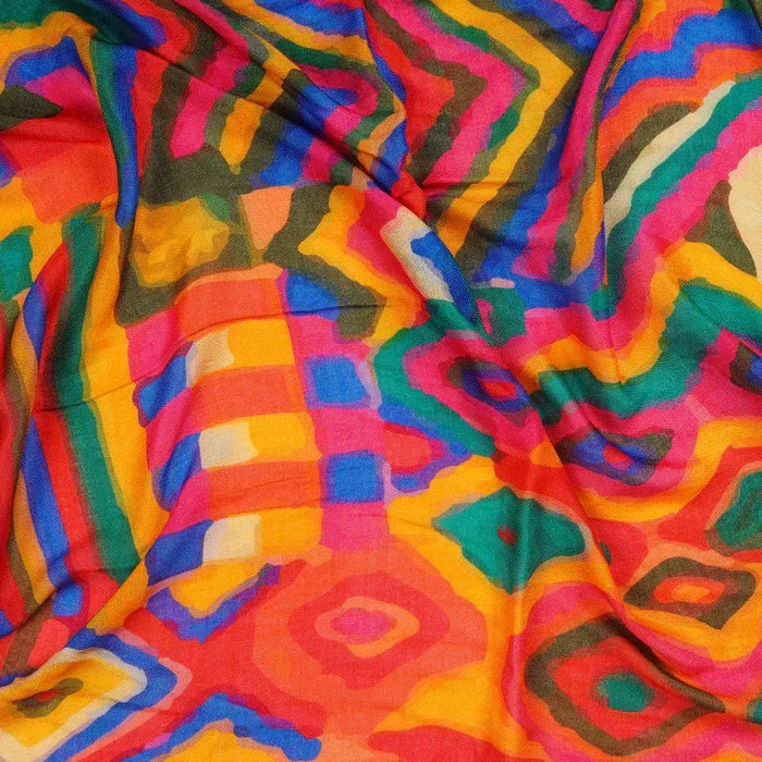 HANDMADE SILK MODAL SCARF - RETRO POP