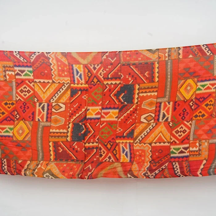 HANDMADE SILK MODAL SCARF - TRIBAL REDS