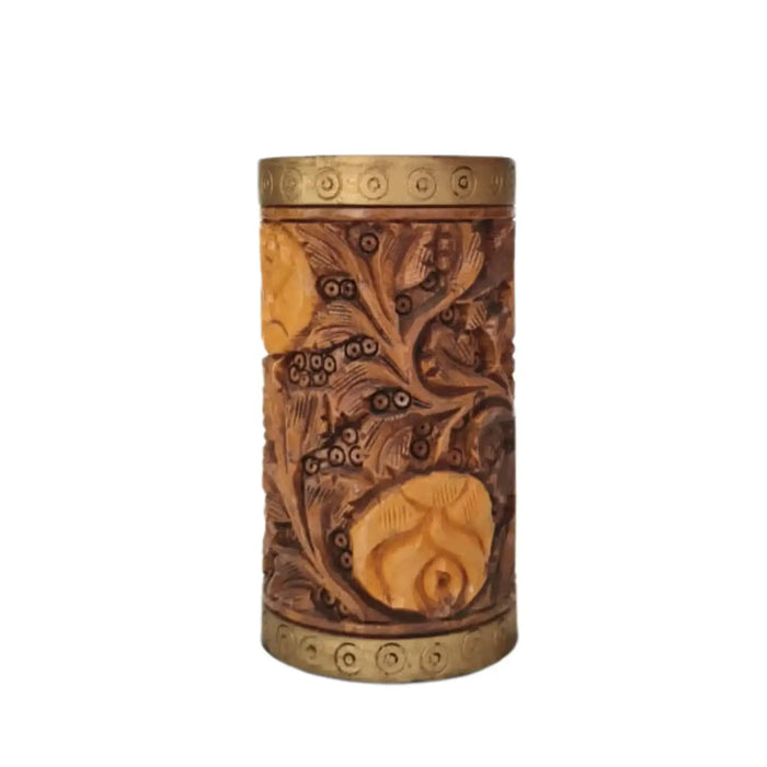 Handmade Wooden Candle Vase – Rustic Home Decor Accent maruthi handicrafts