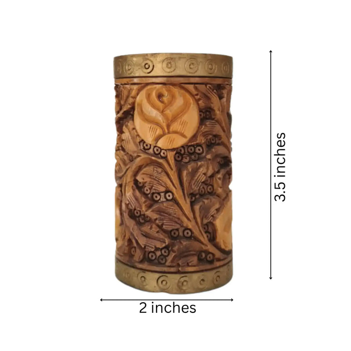 Handmade Wooden Candle Vase – Rustic Home Decor Accent maruthi handicrafts