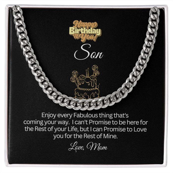 Happy Birthday-Son- Mom-Cuban Link Chain💕