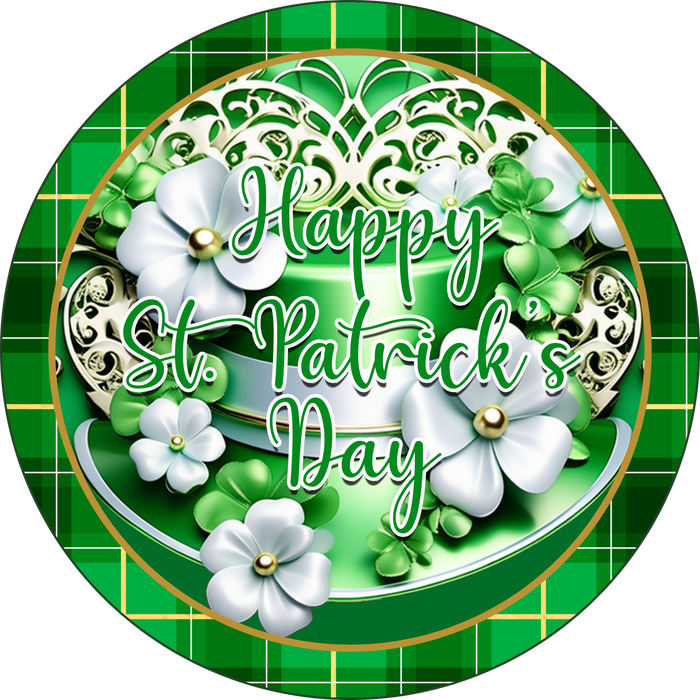 Happy St Patrick Sign, Wreath Attachment, Wreath Center