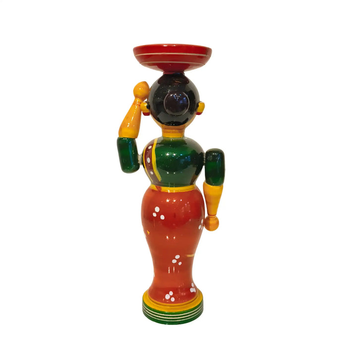 Harmony in Lacquer - Traditional Indian Serving Figure   Etikoppaka Lacquerware