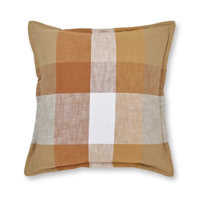 HEIDE RUST NEUTRALS CHECK CUSHION 50CM