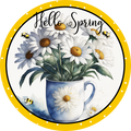 Hello Spring-Summer Sign, Wreath Attachment, Wreath Sign, Wreath Center