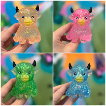 Highland Cow Glitter Squishy