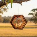 HONEYCOMB BEE - WEATHERING STEEL WIND WHIRL SPINNER