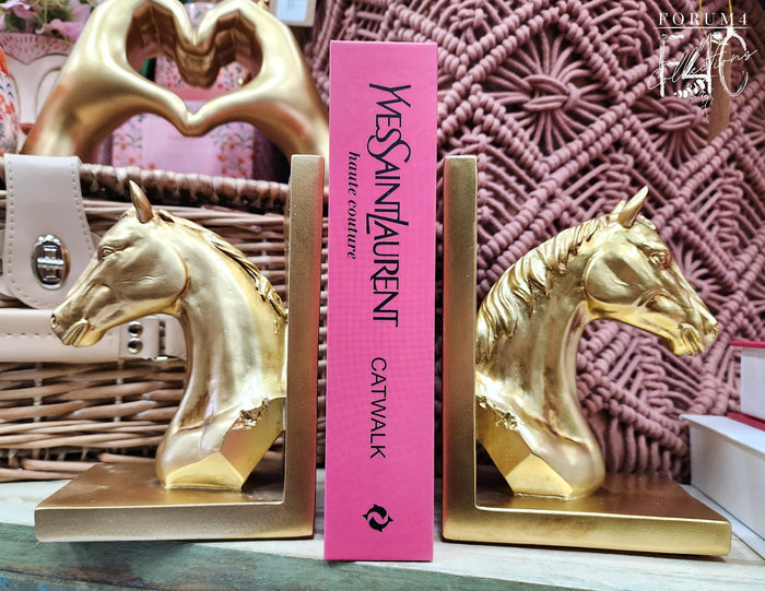 HORSE BOOKENDS - GOLD