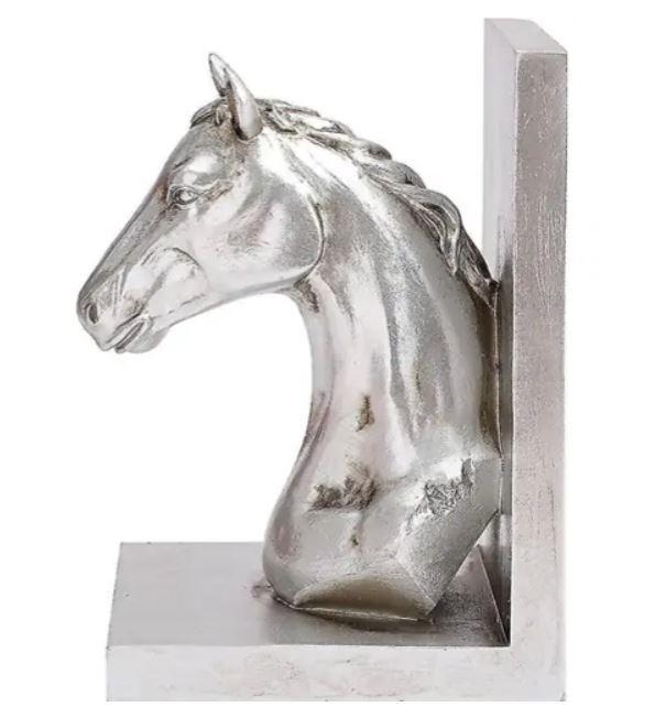HORSE BOOKENDS - SILVER