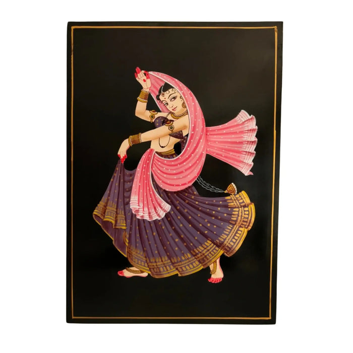 Elegant Indian dancer traditional Nirmal painting