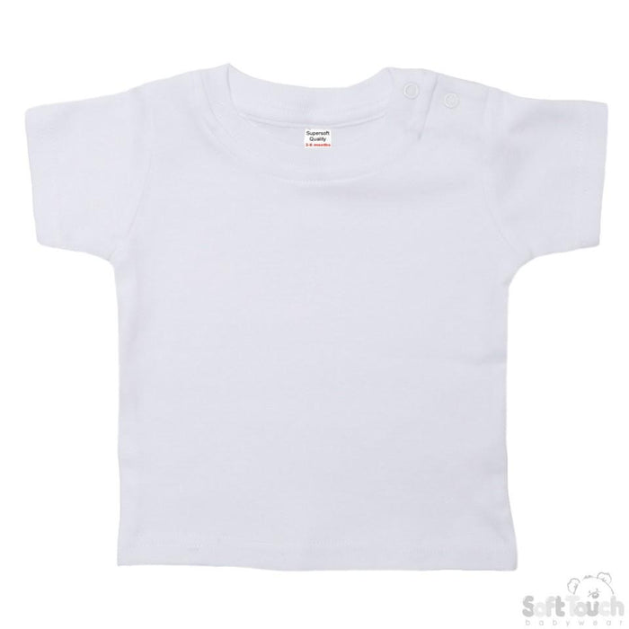 INFANTS WHITE TEE SHIRT: (3-6M) TS4650-W - Kidswholesale.co.uk