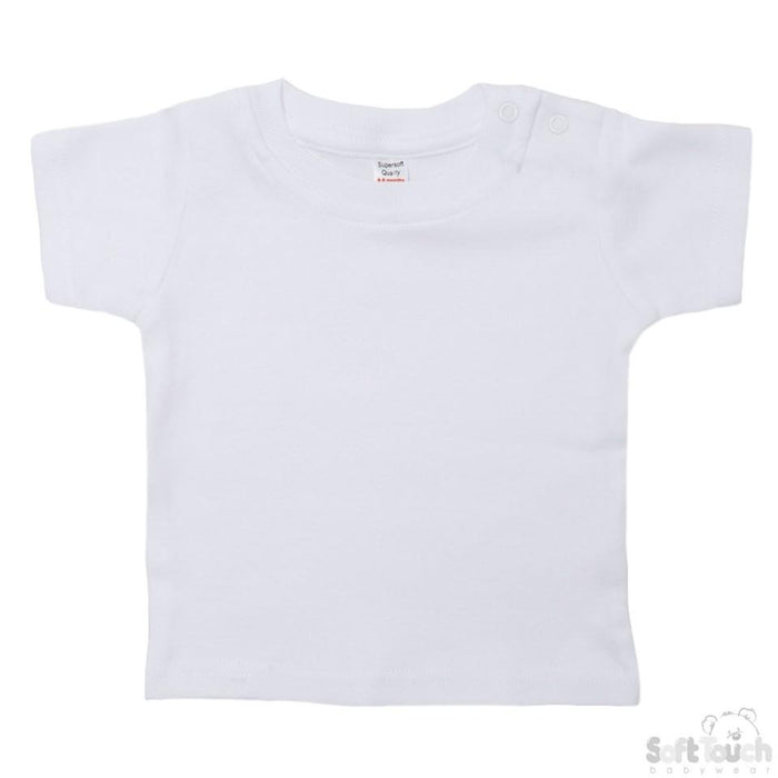INFANTS WHITE TEE SHIRT: (6-9M) TS4650-W - Kidswholesale.co.uk