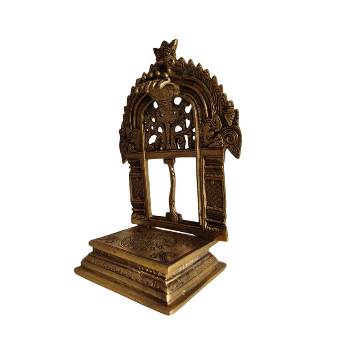 Intricately Carved Brass Prabhavali (Deity Arch)   Brass Ware