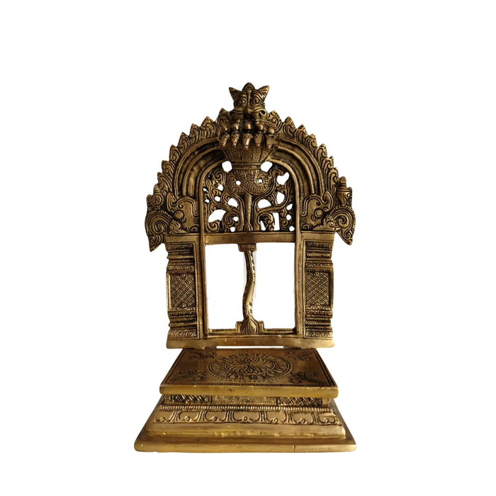 Intricately Carved Brass Prabhavali (Deity Arch)   Brass Ware