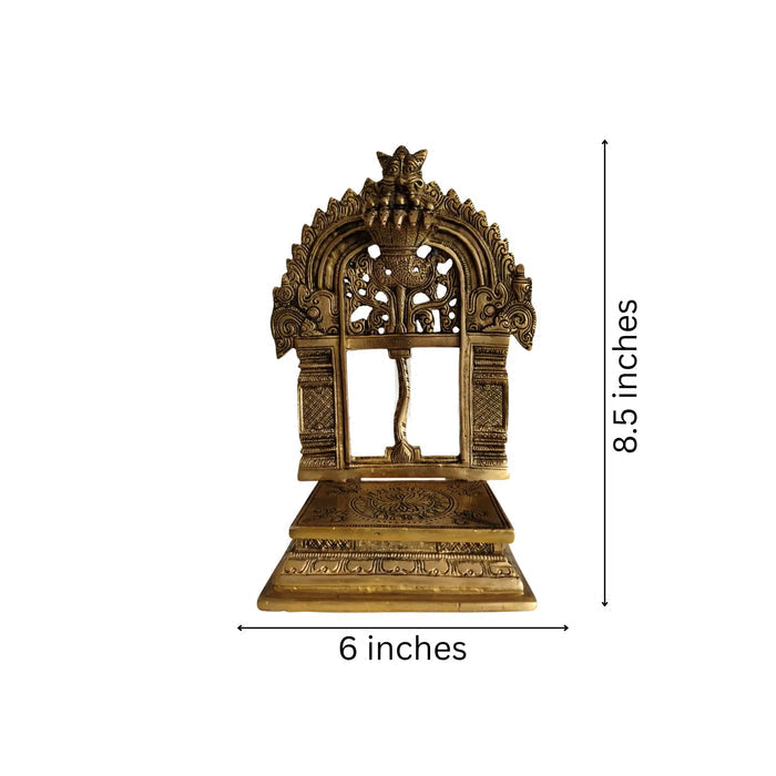 Intricately Carved Brass Prabhavali (Deity Arch)   Brass Ware