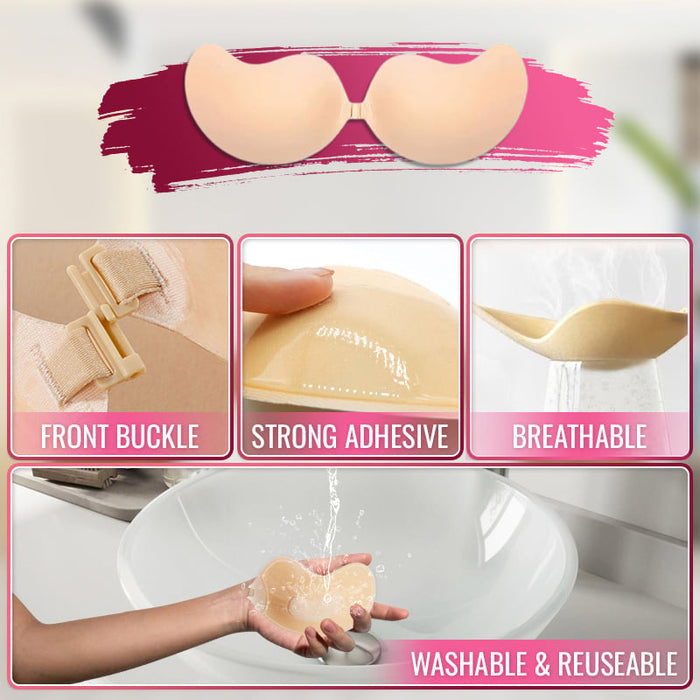 Invisible Strapless Backless Push up Bra