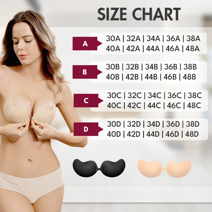 Invisible Strapless Backless Push up Bra