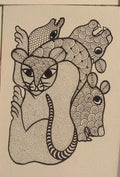 Jungle Totem Interwoven Gond Tale in Vibrant Tribal Art   Paintings