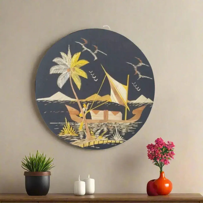 Kerala Backwaters - A Houseboat at Sunset   wall decor