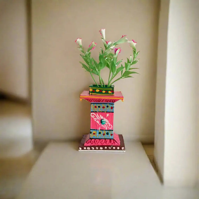 Kondapalli Handcrafted Tulasi Kota (Holy Basil Planter Stand) – Auspicious Home Décor   Kondapalli Lacquerware