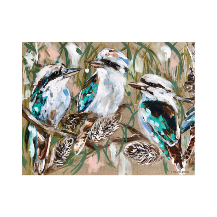 Kookaburras & Banksias 4pc Hard Back Placemat Set - Artist Lab