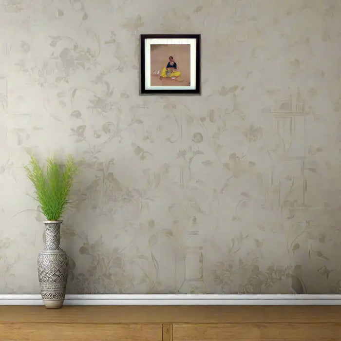 Lady Preparing Herbs Miniature Painting   Paintings