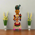 Lakshmi in Padmasana – Authentic Etikoppaka Wooden Idol of Prosperity   Etikoppaka Lacquerware