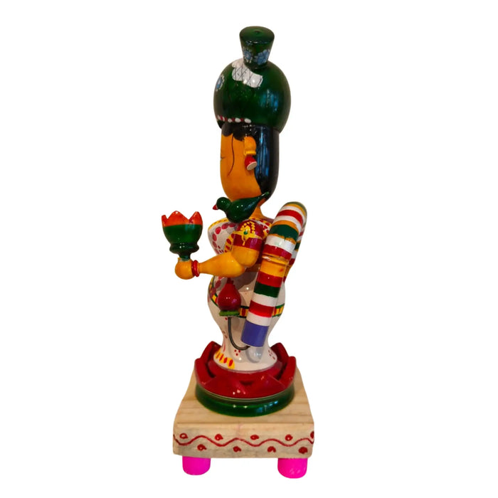 Lakshmi in Padmasana – Authentic Etikoppaka Wooden Idol of Prosperity   Etikoppaka Lacquerware