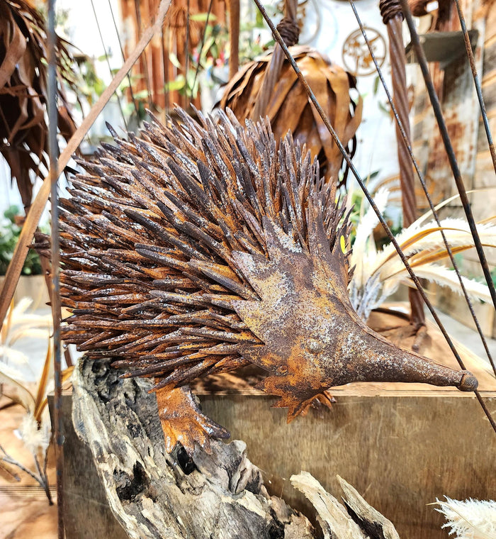 LARGE RUST METAL ECHIDNA