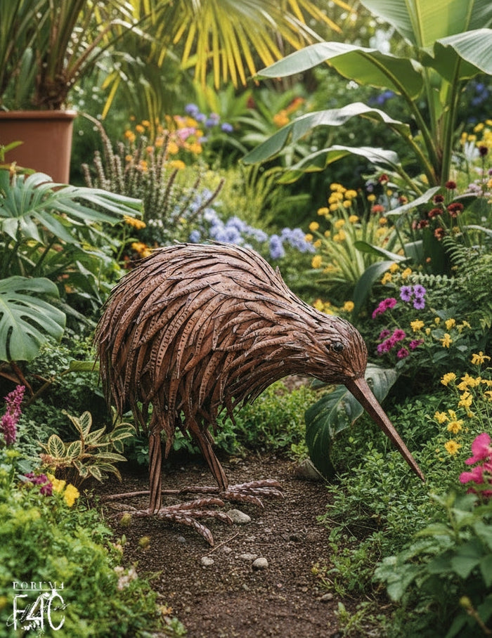 LARGE RUSTIC METAL GARDEN KIWI BIRD