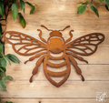 LARGE RUSTY BEE WALL ART