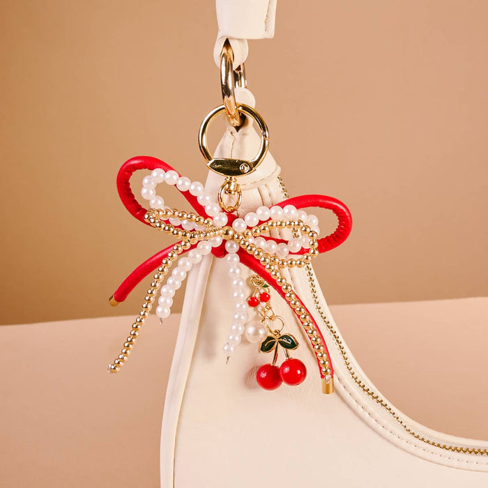 Layered Bows Bag Charm–Cherry Bliss