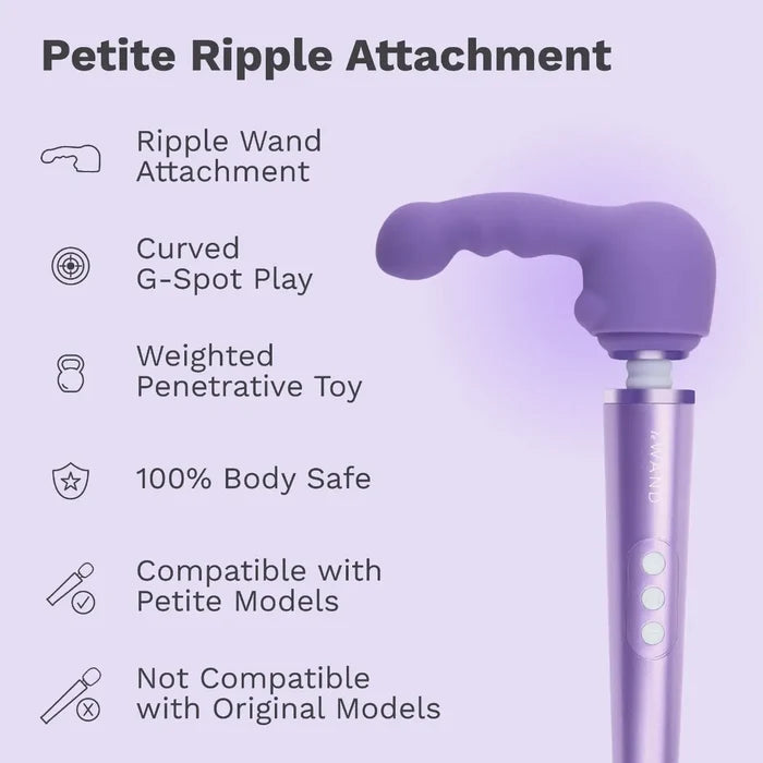 Le Wand Petite Ripple Attachment - Weighted Silicone Curve Purple