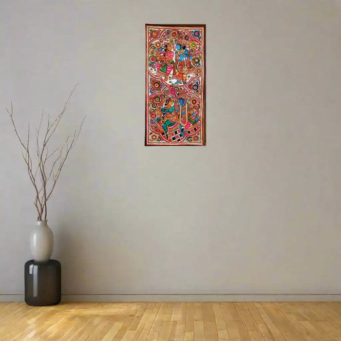 Raas Leela - Celestial Dance of Love and Devotion   Leather Paintings
