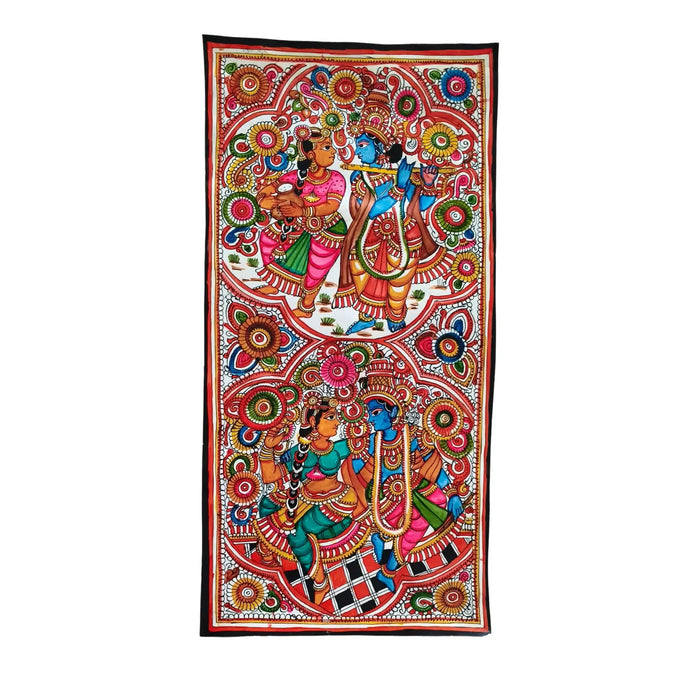 Raas Leela - Celestial Dance of Love and Devotion   Leather Paintings