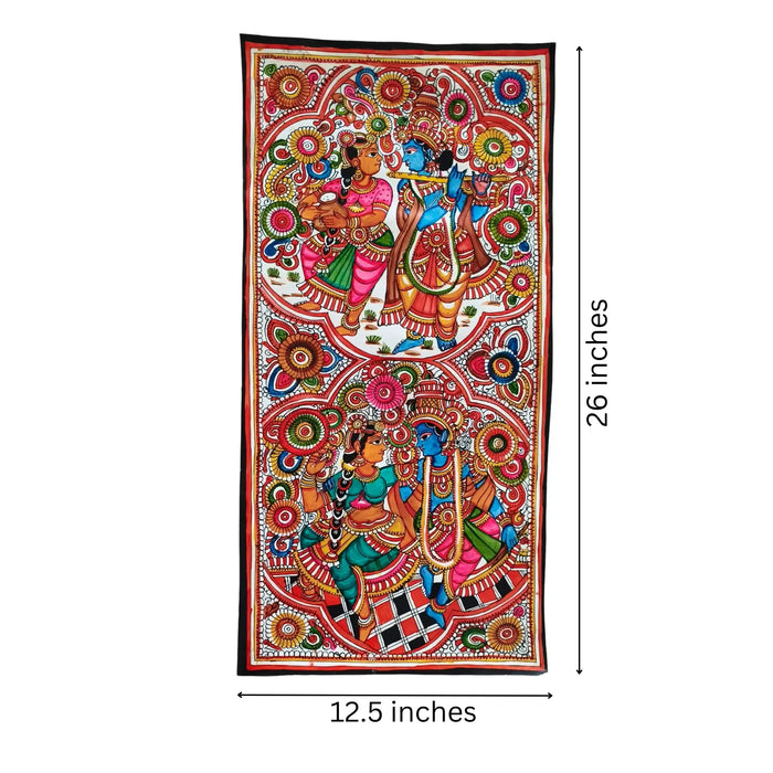 Raas Leela - Celestial Dance of Love and Devotion   Leather Paintings