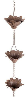 LILY FLOWER RAIN CHAIN - RUST