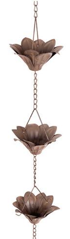 LILY FLOWER RAIN CHAIN - RUST