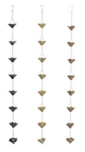 LILY FLOWER RAIN CHAIN - RUST
