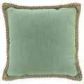 LINEN & JUTE CUSHION - Green