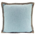 LINEN & JUTE CUSHION - Skye blue