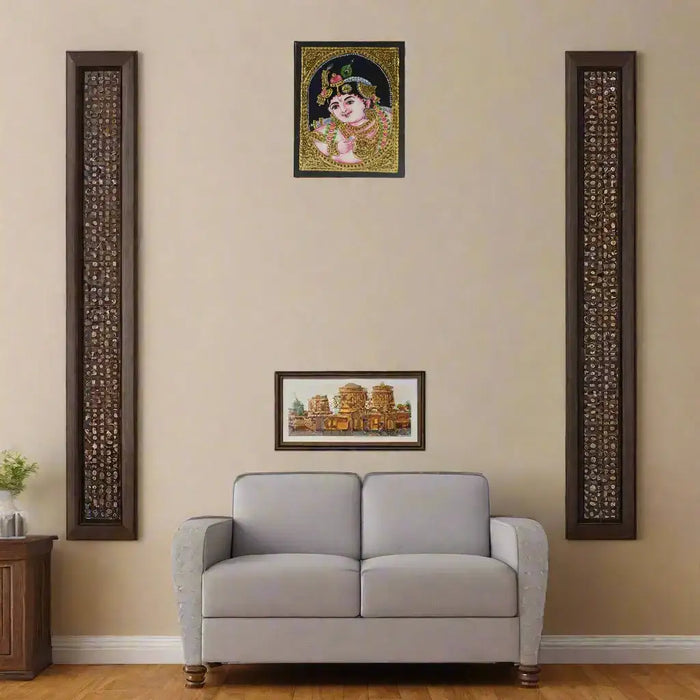 Little Krishna’s Divine Childhood – Thanjavur Painting   Paintings