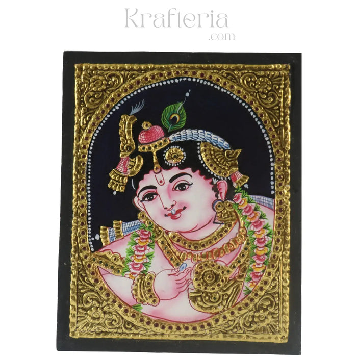 Little Krishna’s Divine Childhood – Thanjavur Painting   Paintings