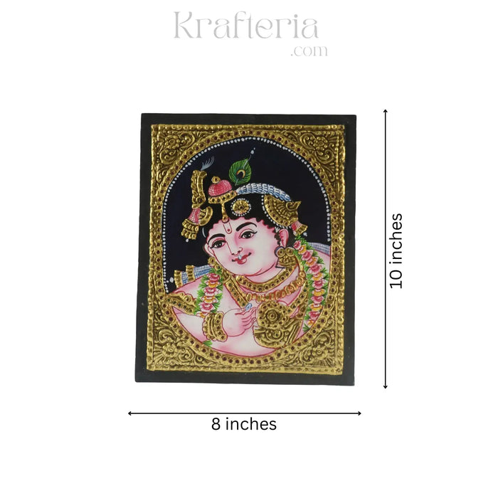 Little Krishna’s Divine Childhood – Thanjavur Painting   Paintings