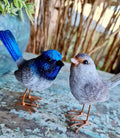 LITTLE RESIN FAIRY WREN COUPLE - MALE & FEMALE
