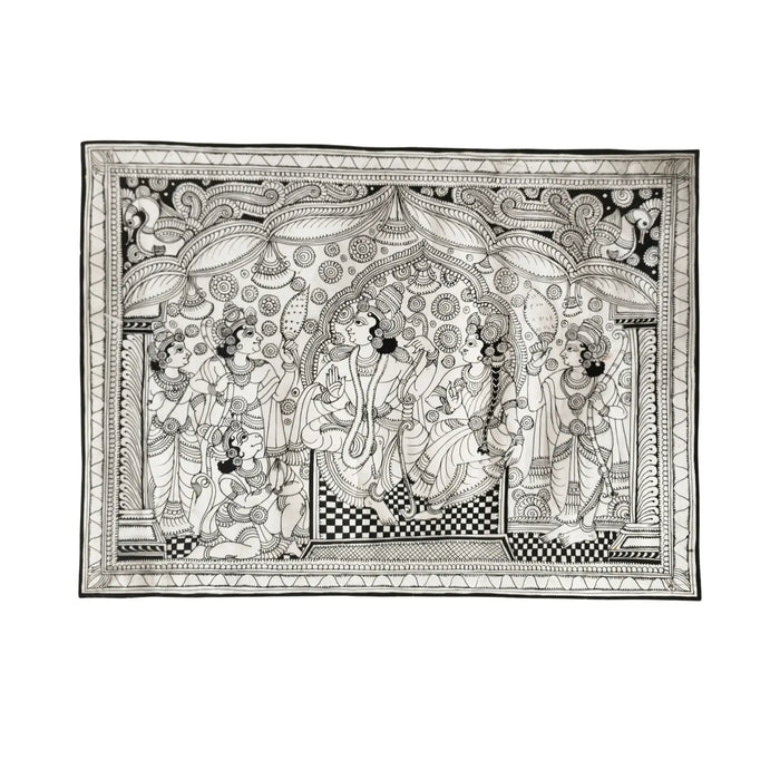 Lord Rama's Coronation with Sita and Lakshmana Art   Leather Paintings
