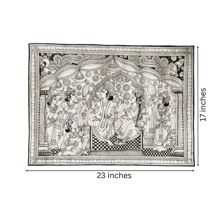 Lord Rama's Coronation with Sita and Lakshmana Art   Leather Paintings