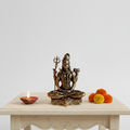 Lord Shiva Meditating Statue - Mahadev Idol with Trishul   Brass Artwork
