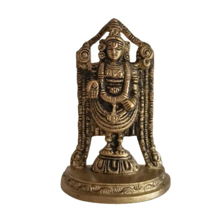 Detailed Brass Lord Venkateswara Idol with intricate craftsmanship and a divine aura.